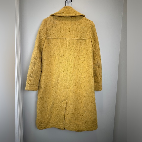 Free People Peacoat Wool Tweed Coat Jacket Size Small Yellow Mustard Fall Warm - Picture 5 of 5
